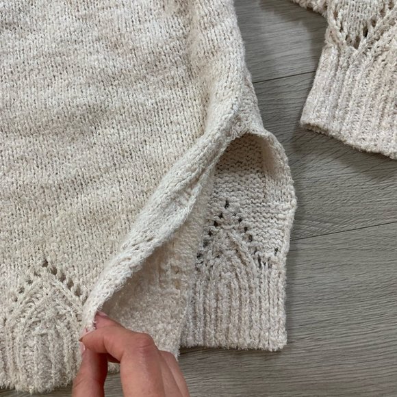 ANTHROPOLOGIE Pilcro Luna Pointelle Sweater Cream - Picture 9 of 14